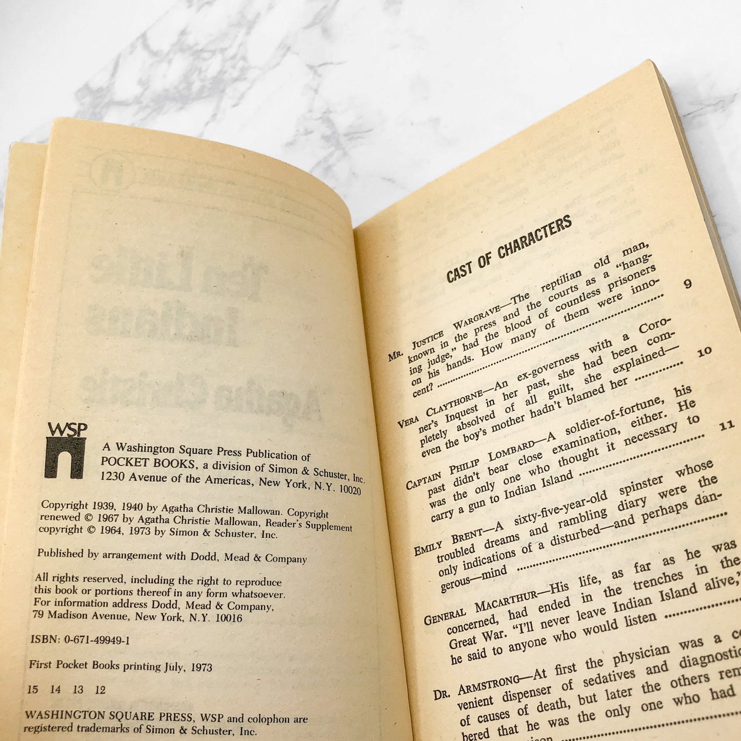 Ten Little Indians by Agatha Christie [1973 PAPERBACK] • Rare Enriched Edition! • Washington Square Press