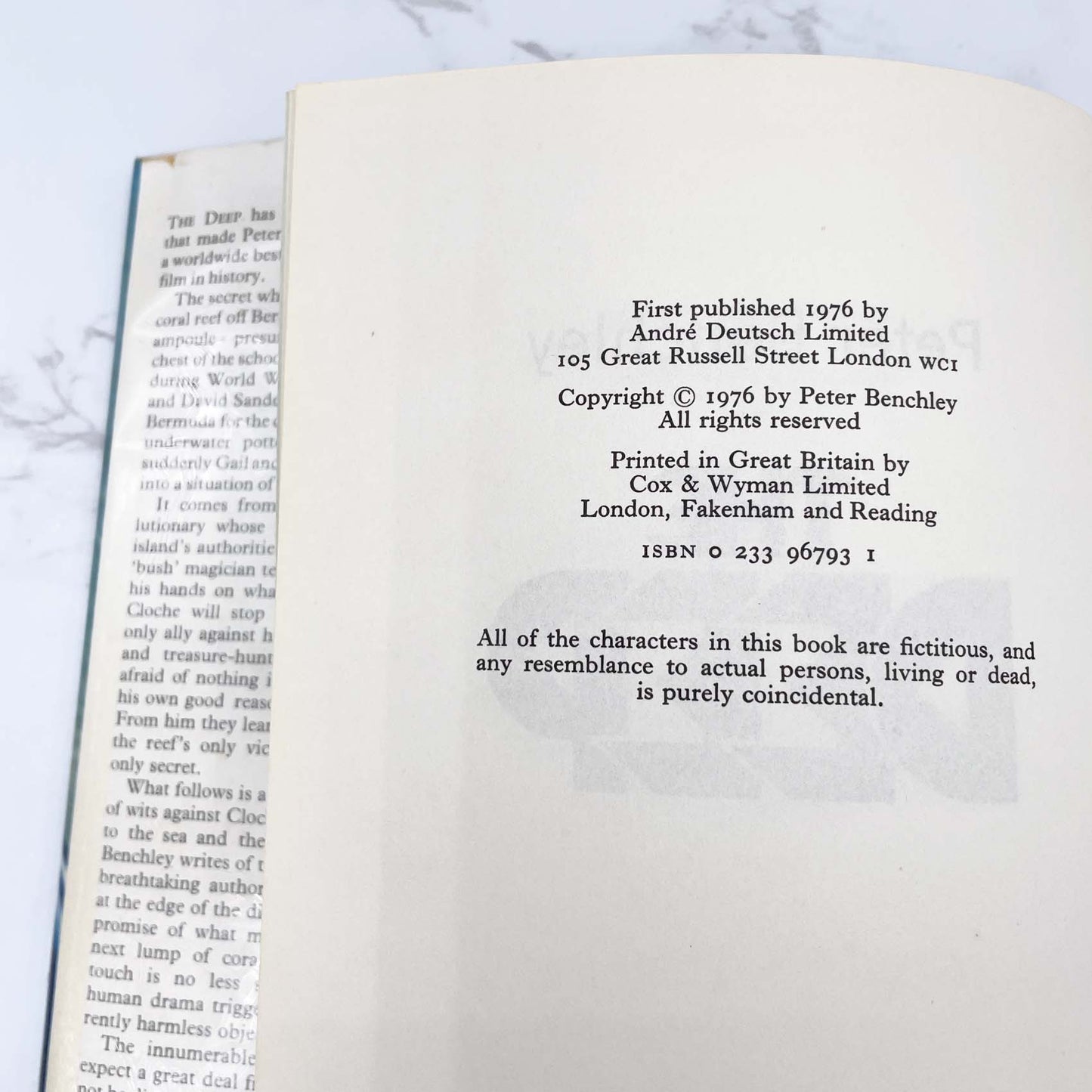 The Deep by Peter Benchley [U.K. FIRST EDITION] 1976 • Andre Deutsch