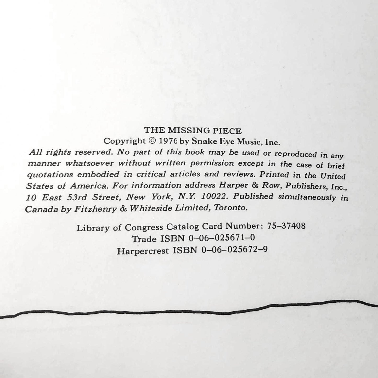 The Missing Piece by Shel Silverstein [FIRST EDITION] 1976 • Harper & Row