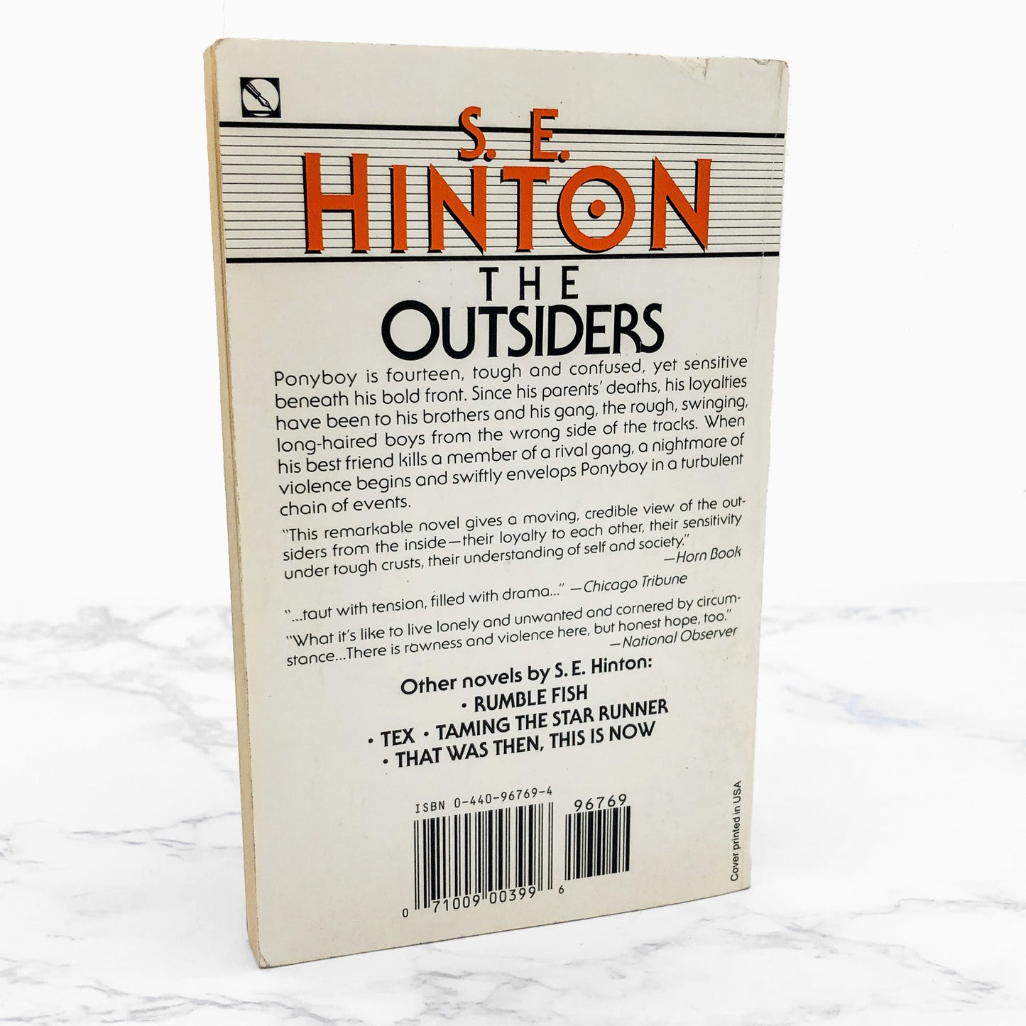 The Outsiders by S.E. Hinton [1989 PAPERBACK] • Dell • Rare Cover!