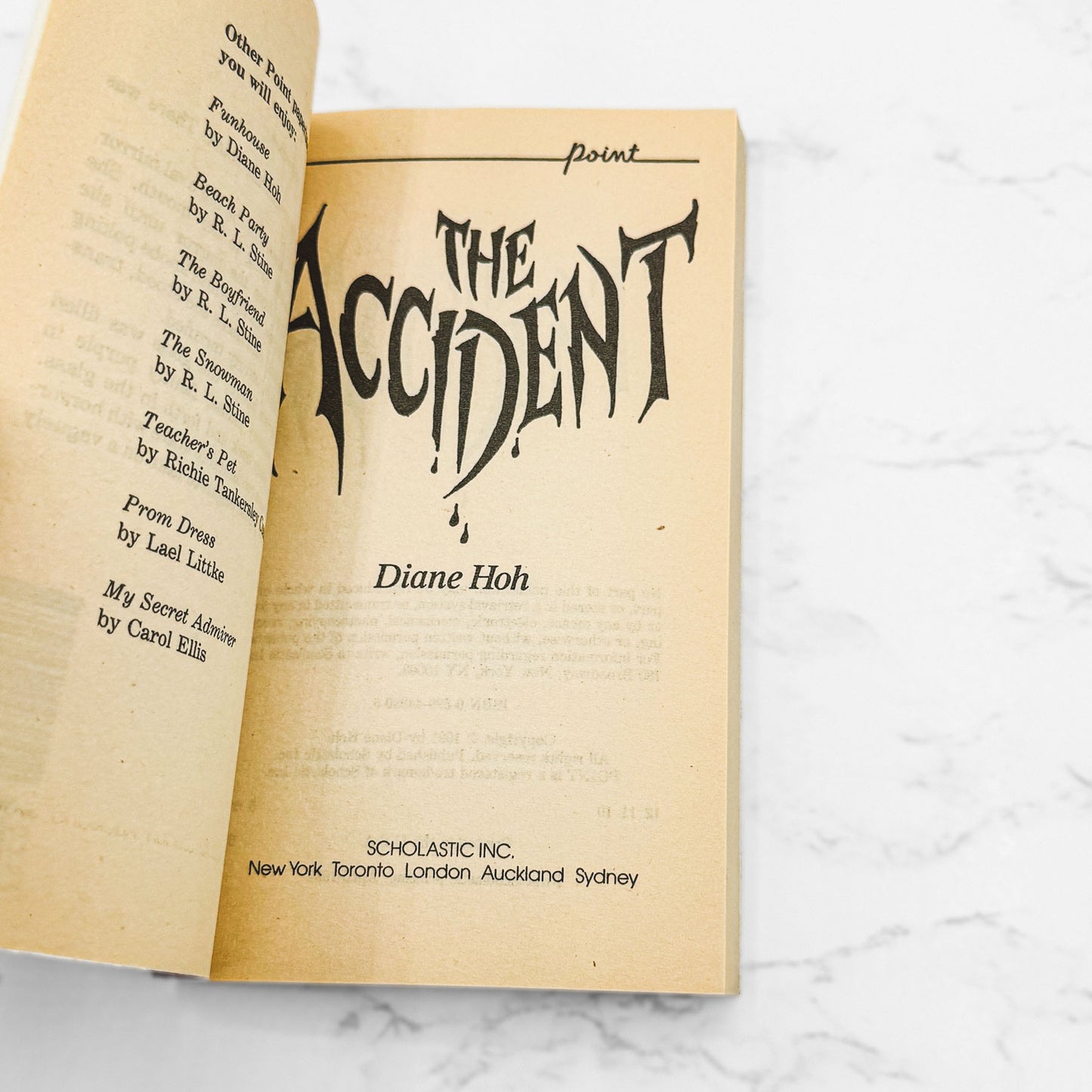 The Accident by Diane Hoh [FIRST EDITION PAPERBACK] 1991 • Point Horror #24