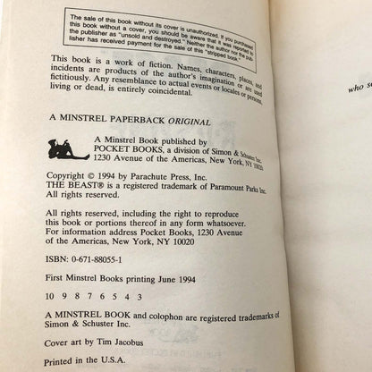 The Beast by R.L. Stine [FIRST EDITION PAPERBACK] 1994 • Minstrel