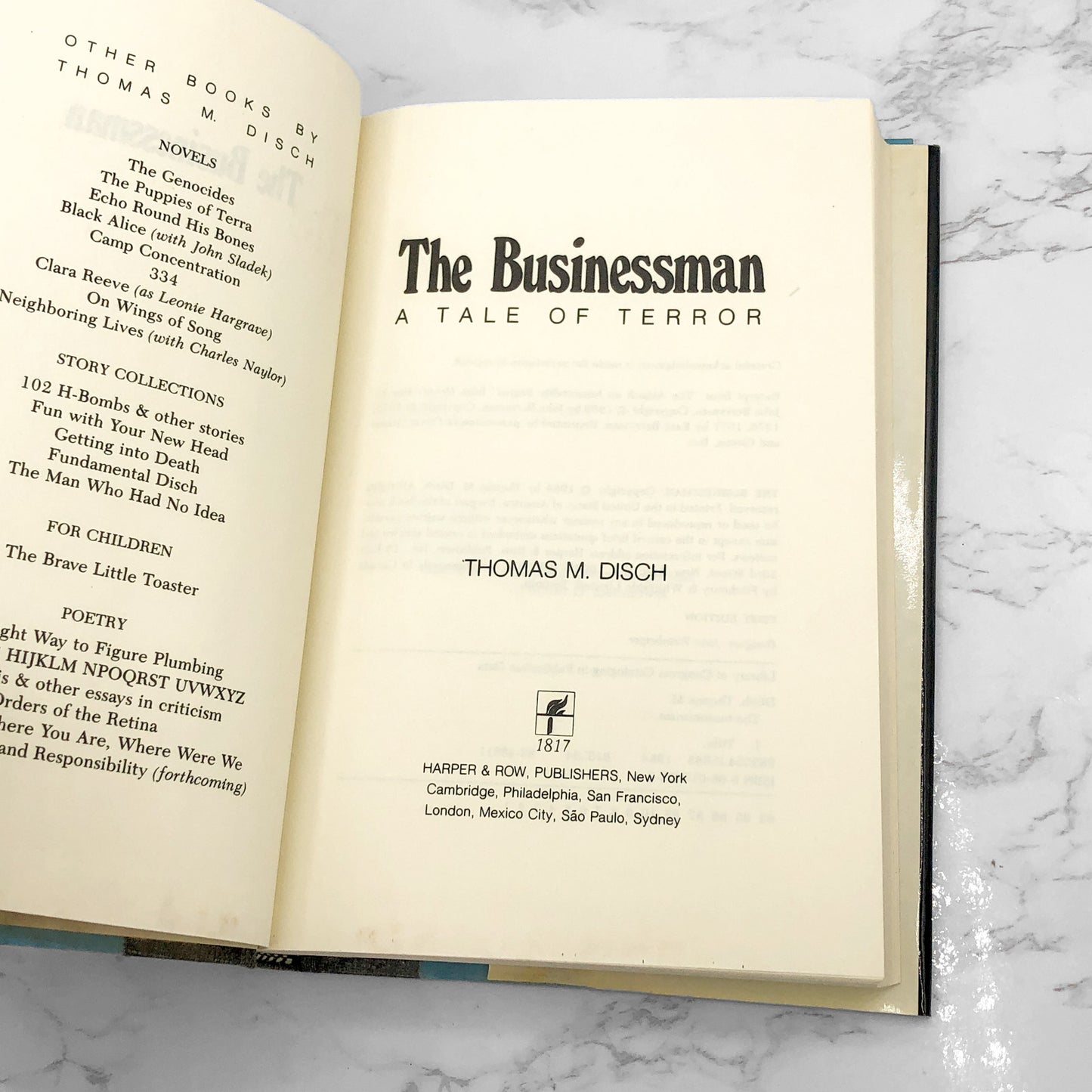 The Businessman: A Tale of Terror by Thomas M. Disch [FIRST EDITION • FIRST PRINTING] 1984 • Harper & Row