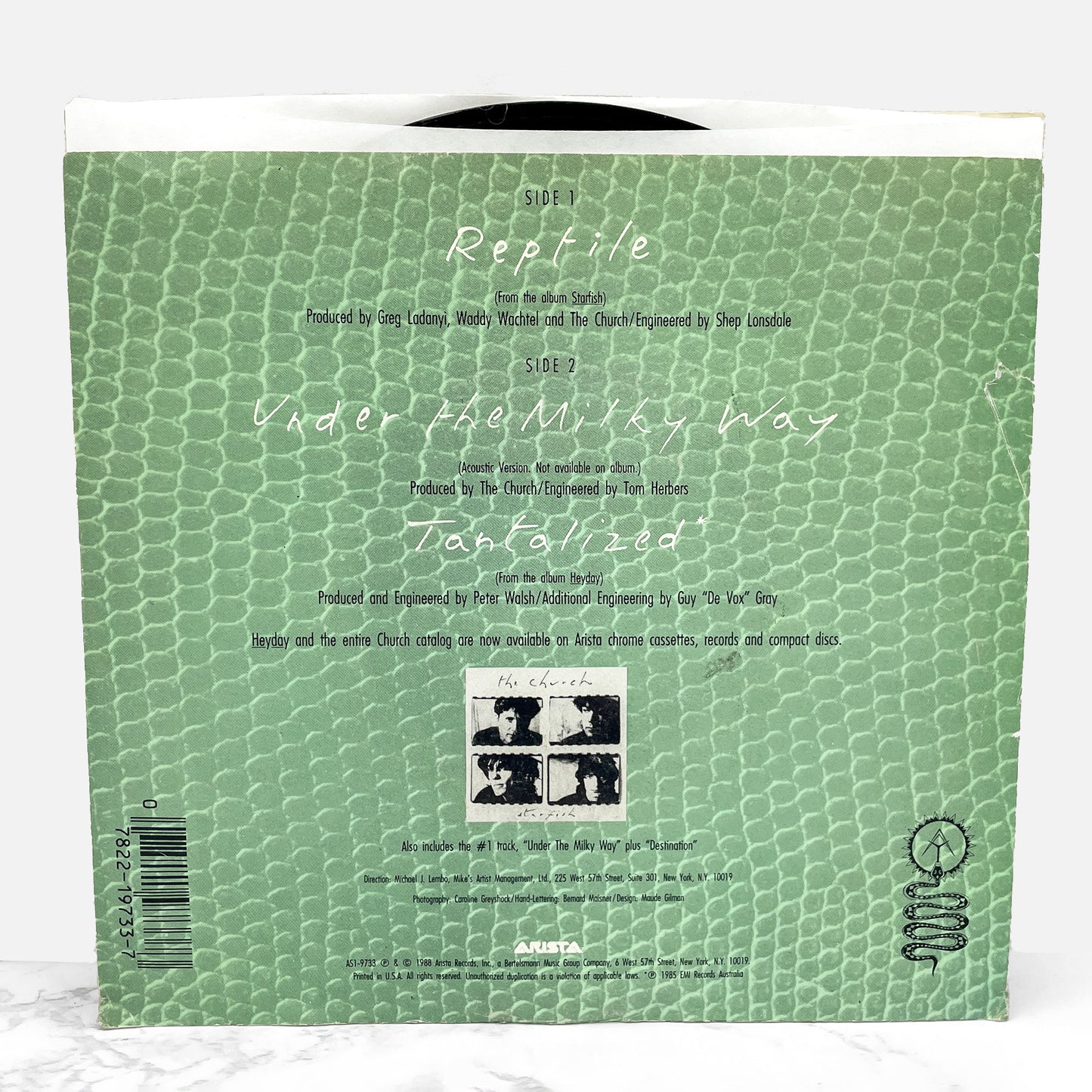 The Church – Reptile b/w Reptile Edit [7" VINYL SINGLE] 1988 • Arista