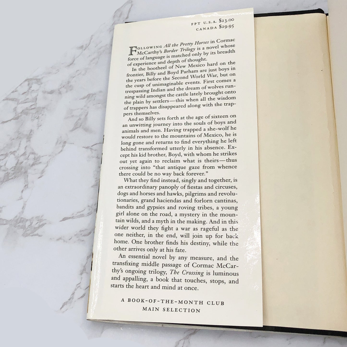 The Crossing by Cormac McCarthy [FIRST EDITION] 1994 • 4th Printing • Knopf