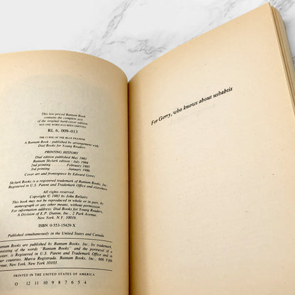 The Curse of the Blue Figurine by John Bellairs [FIRST PAPERBACK EDITION] 1984 • Bantam Skylark