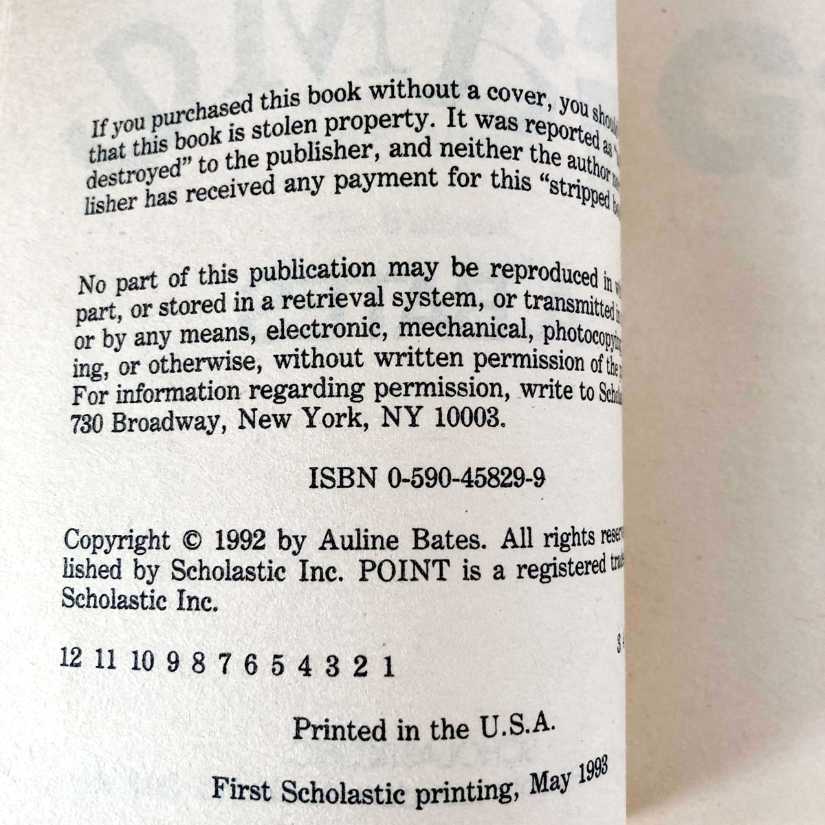 The Dead Game by A. Bates [FIRST EDITION PAPERBACK] 1993 • Point Horror #36