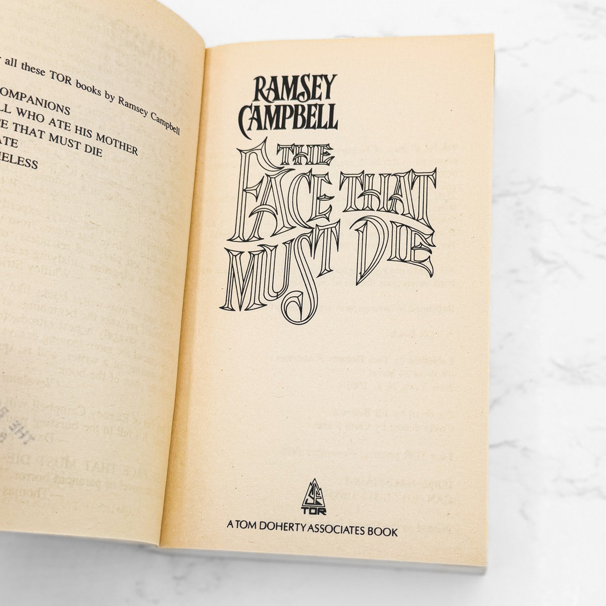 The Face That Must Die by Ramsey Campbell [1985 PAPERBACK] • Tor Horror