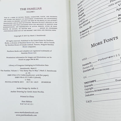 The Familiar #1: One Rainy Day in May by Mark Z. Danielewski [FIRST EDITION • FIRST PRINTING] 2015