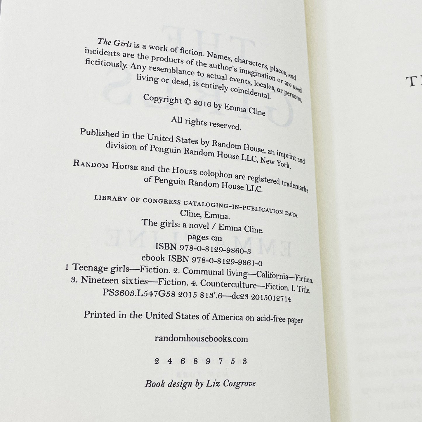 The Girls by Emma Cline [FIRST EDITION] 2016 • Random House