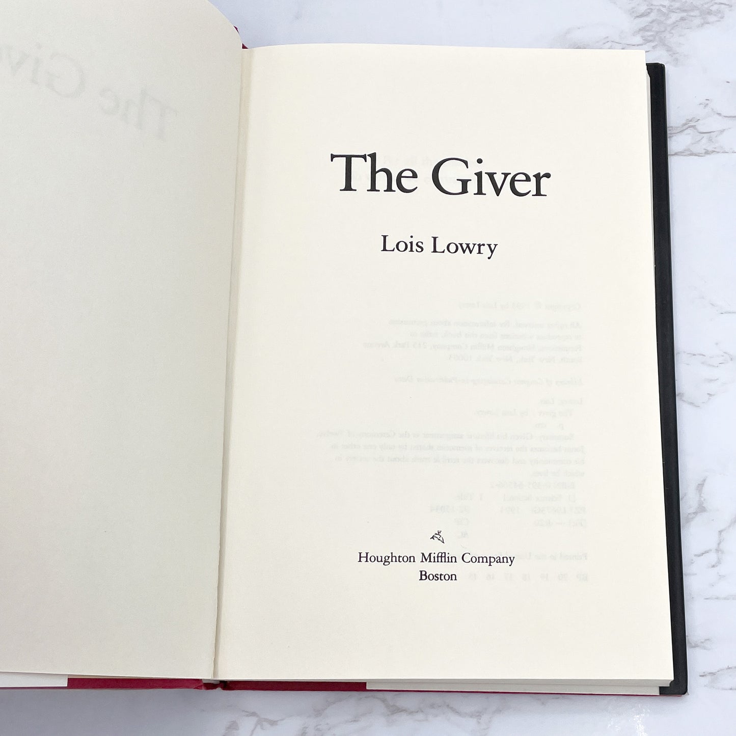The Giver by Lois Lowry [FIRST EDITION] 1993 • 15th Printing • Houghton Mifflin