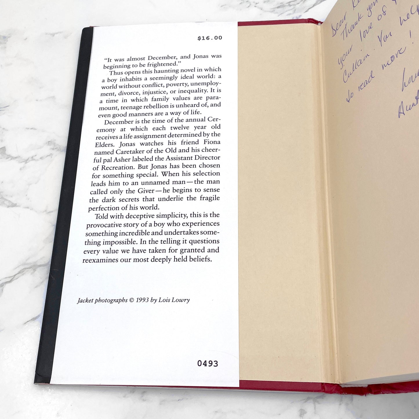 The Giver by Lois Lowry [FIRST EDITION] 1993 • Houghton Mifflin