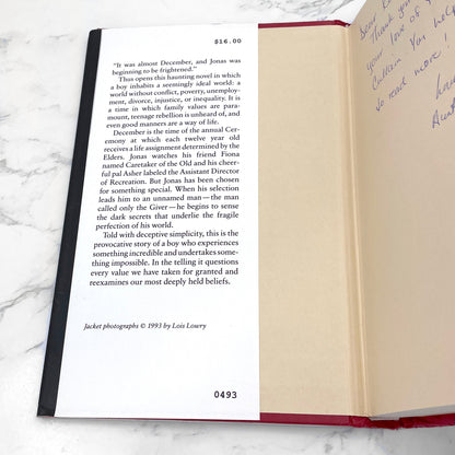 The Giver by Lois Lowry [FIRST EDITION] 1993 • Houghton Mifflin