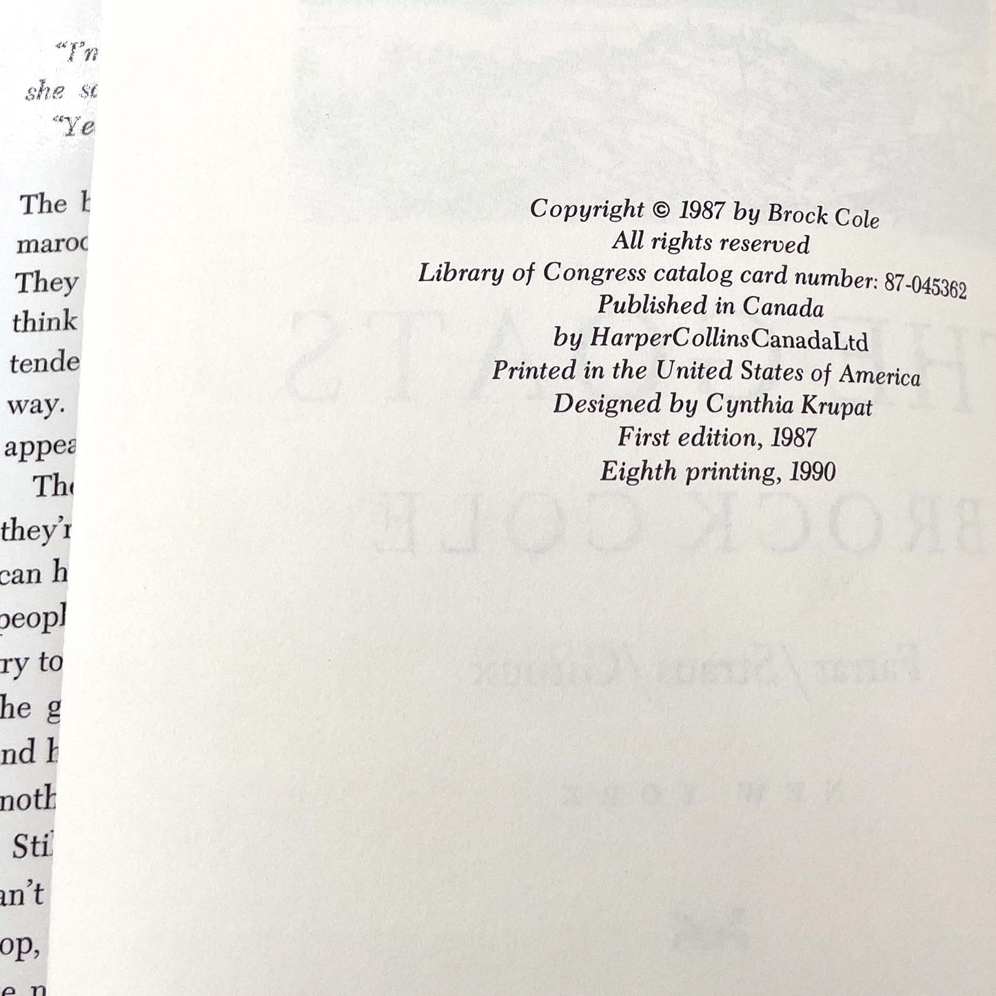The Goats by Brock Cole [FIRST EDITION] 1987 • 8th Print • Farrar Straus Giroux