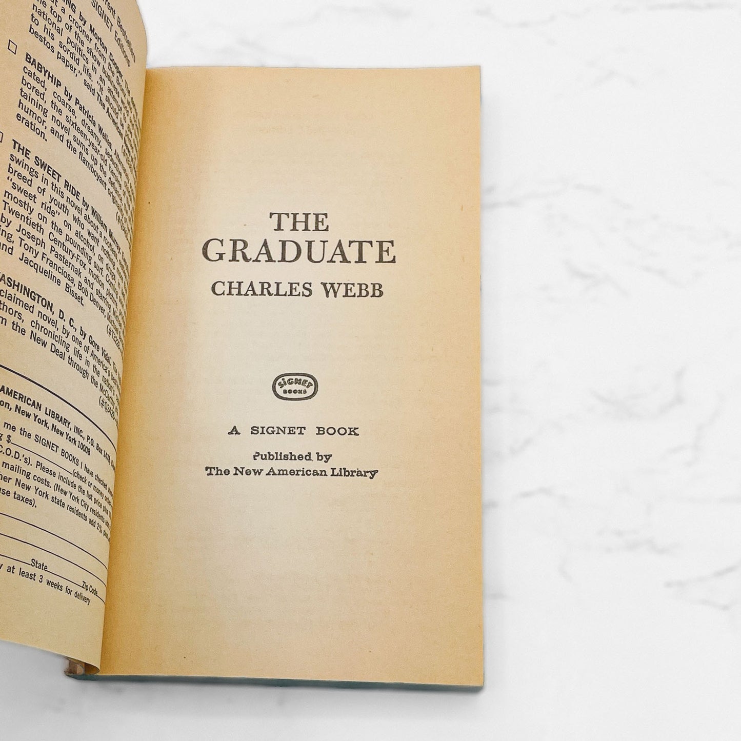 The Graduate by Charles Webb [1967 PAPERBACK] Signet • Movie Tie-in