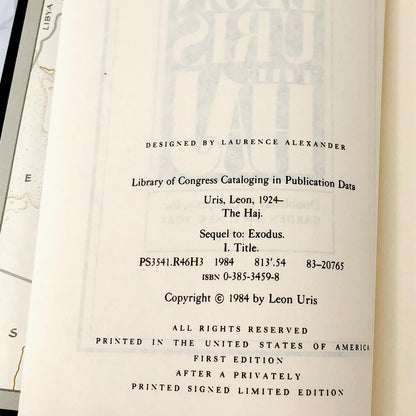 The Haj by Leon Uris [FIRST EDITION • FIRST PRINTING] 1984 • Doubleday