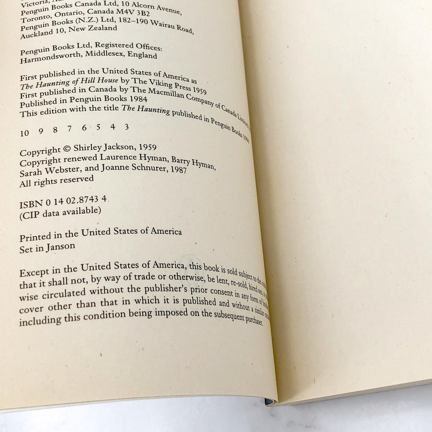 The Haunting (of Hill House) by Shirley Jackson [MOVIE TIE-IN TRADE PAPERBACK] 1999 • Penguin