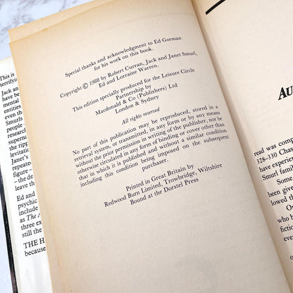 The Haunting aka The Haunted: One Family's Nightmare by Robert Curran with Ed & Lorraine Warren [FIRST U.K. HARDCOVER EDITION] BCE • 1988