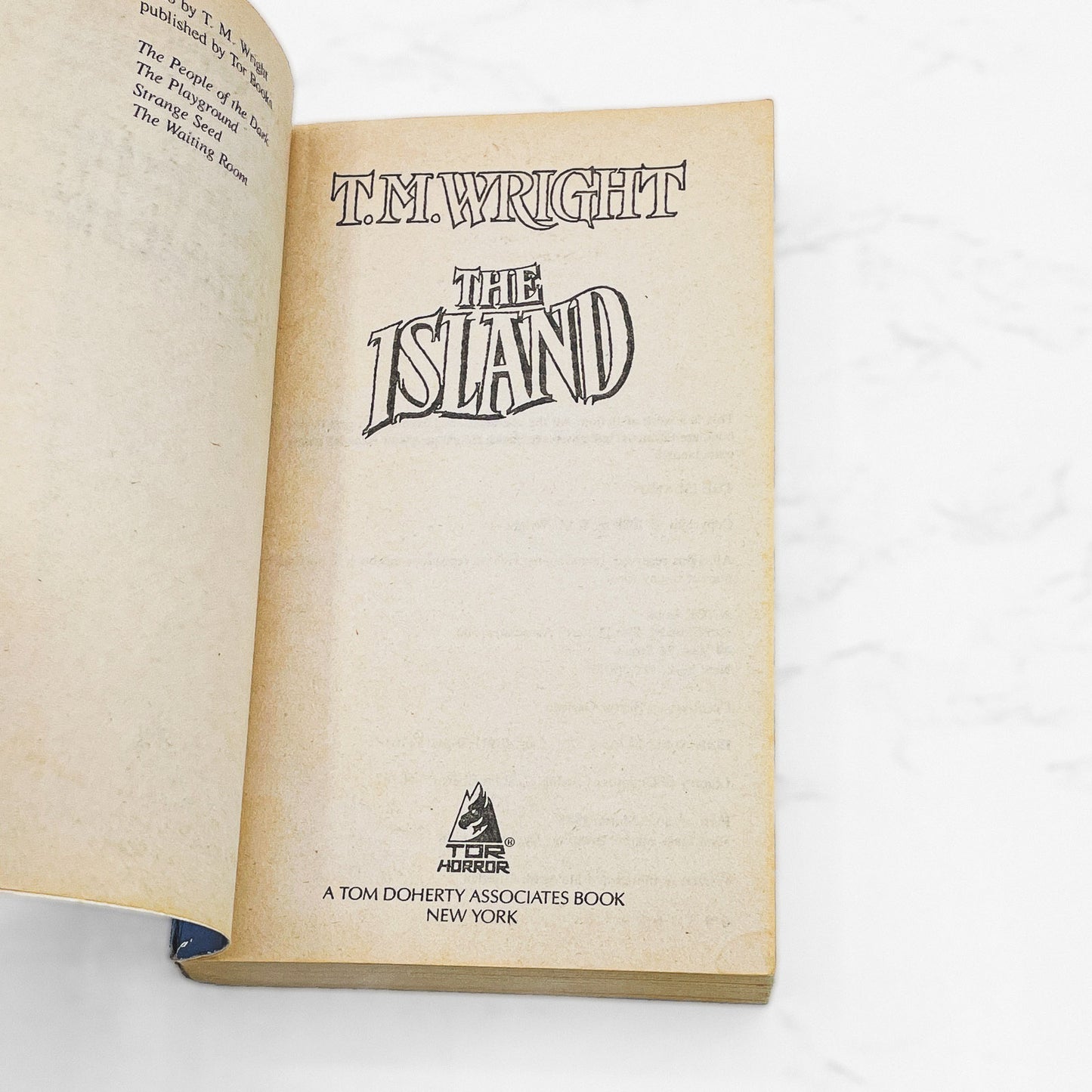 The Island by T.M. Wright [FIRST PAPERBACK PRINTING] 1988 • TOR Horror