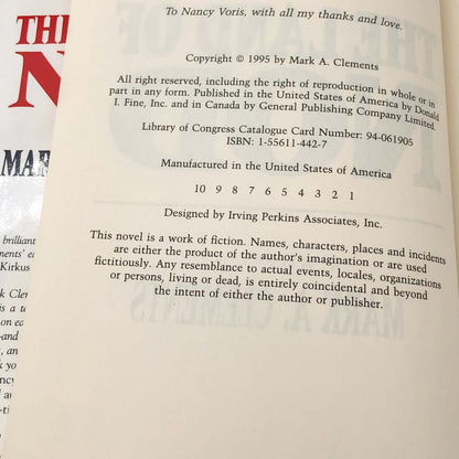 The Land of Nod by Mark A. Clements [FIRST EDITION • FIRST PRINTING] 1995