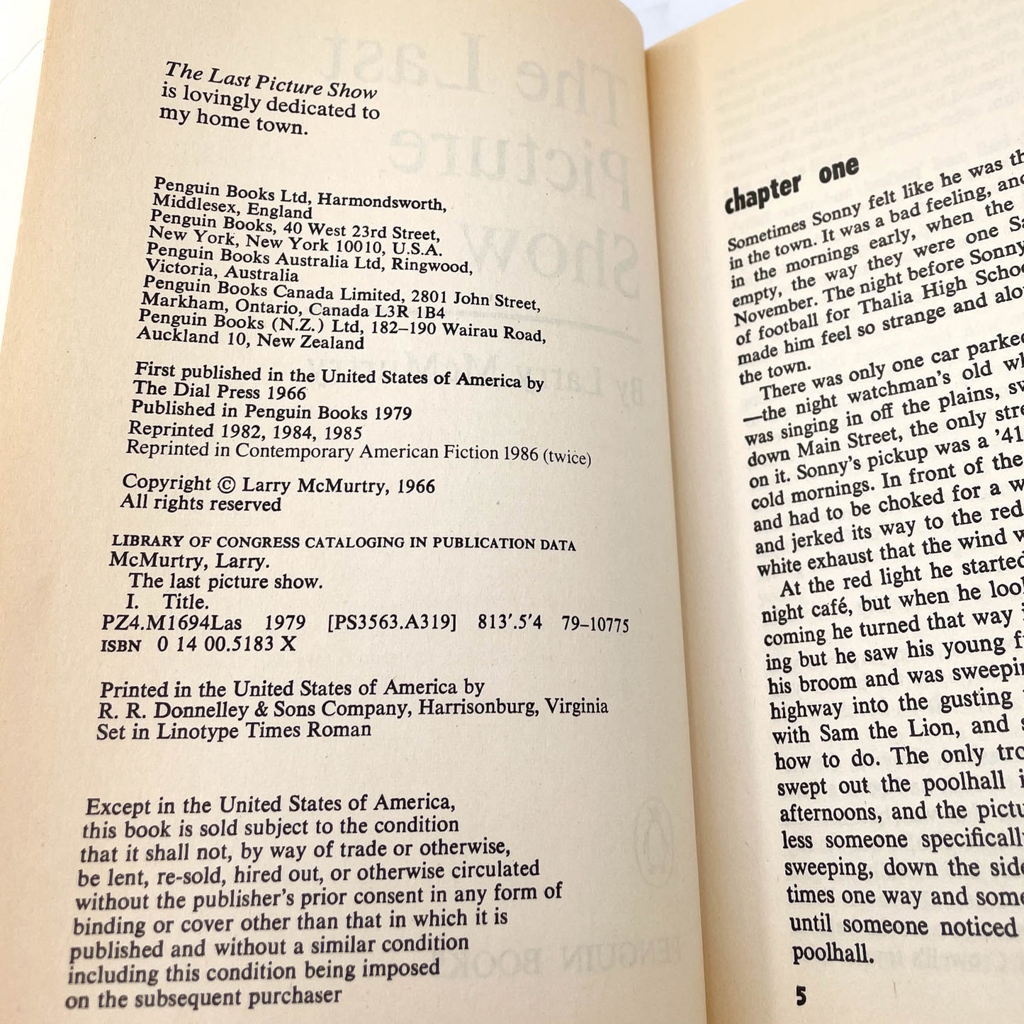 The Last Picture Show by Larry McMurtry [TRADE PAPERBACK] 1986 • Penguin