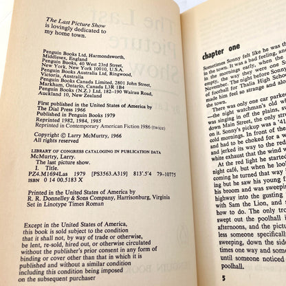 The Last Picture Show by Larry McMurtry [TRADE PAPERBACK] 1986 • Penguin