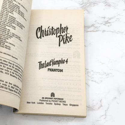 The Last Vampire #4: Phantom by Christopher Pike [FIRST EDITION PAPERBACK] 1996 • Pocket