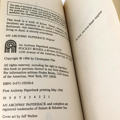 The Last Vampire #4: Phantom by Christopher Pike [FIRST EDITION PAPERBACK] 1996 • Pocket