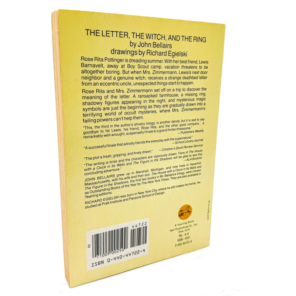 The Letter, the Witch, and the Ring by John Bellairs [FIRST PAPERBACK EDITION] 1983 • 6th Printing • Dell Yearling