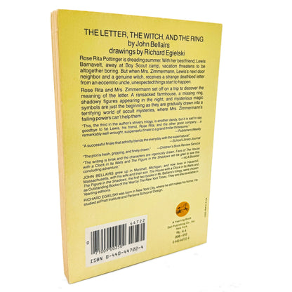 The Letter, the Witch, and the Ring by John Bellairs [FIRST PAPERBACK EDITION] 1983 • 6th Printing • Dell Yearling