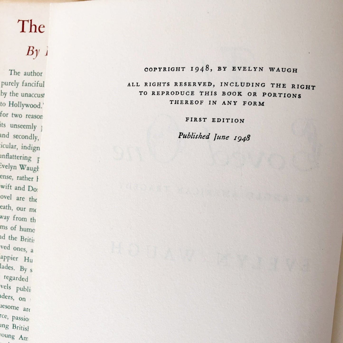 The Loved One by Evelyn Waugh [FIRST EDITION • FIRST PRINTING] 1948 • Little Brown & Co.