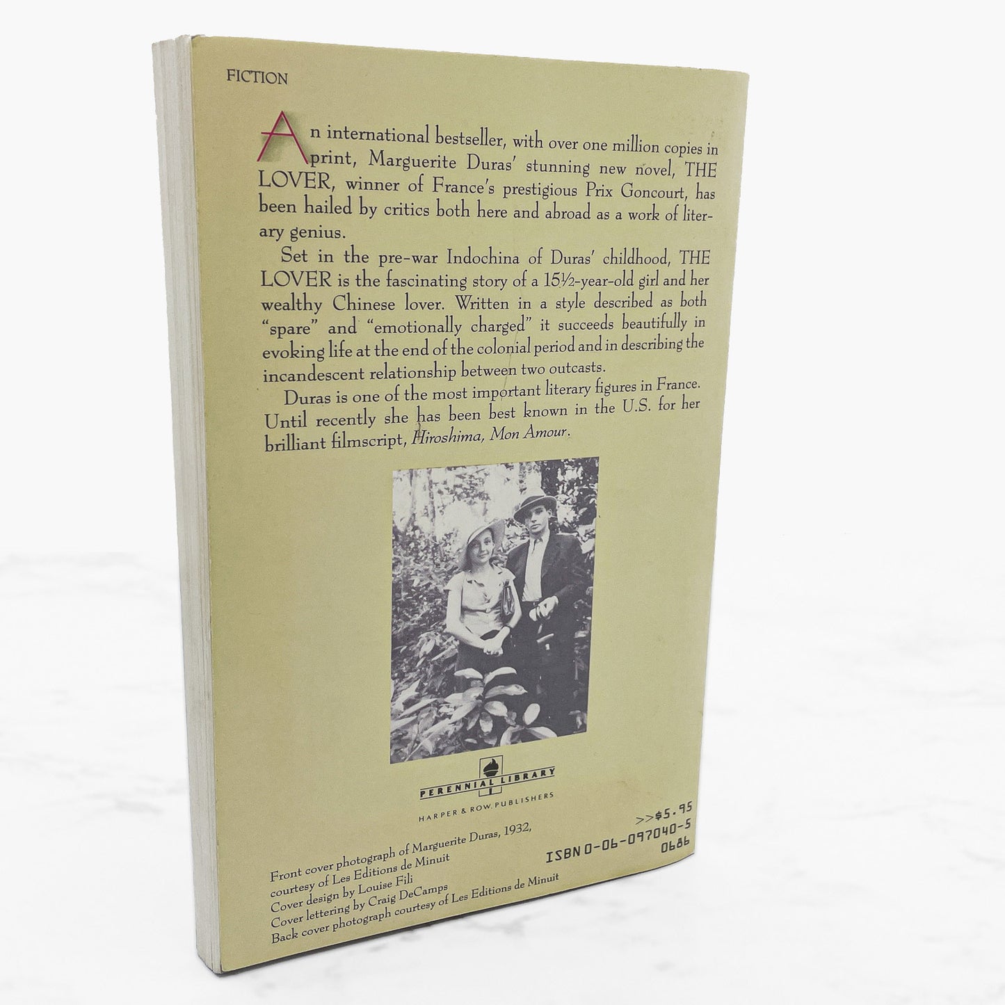 The Lover by Marguerite Duras [FIRST U.S. PAPERBACK EDITION] 1986 • Perennial Library