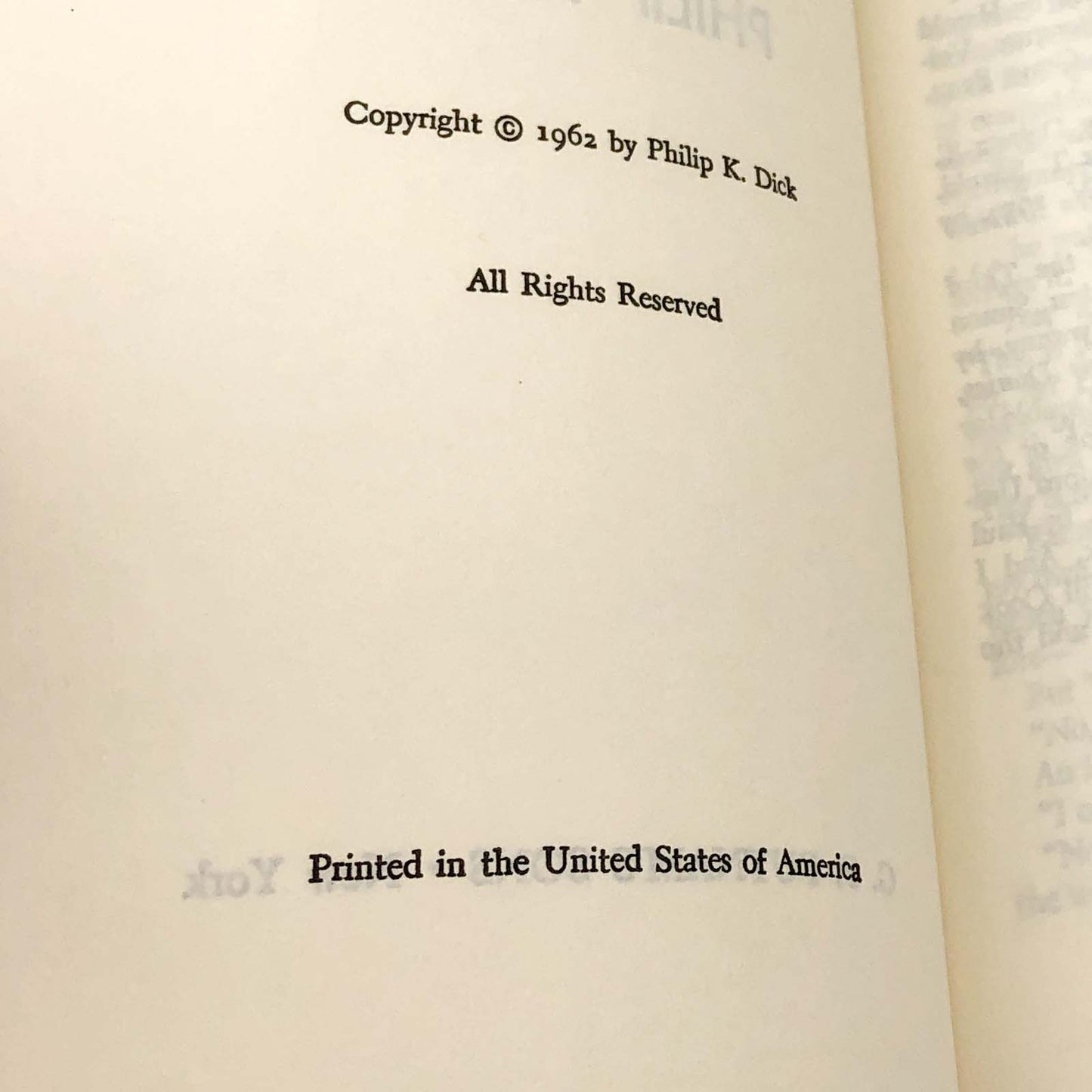 The Man in The High Castle by Philip K. Dick [BOOK CLUB EDITION] 1962 • G.P. Putnam's Sons