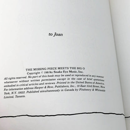The Missing Piece Meets the Big O by Shel Silverstein [FIRST EDITION] 1981 • Harper & Row