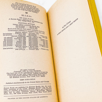 The Moon is Down by John Steinbeck [1976 PAPERBACK] • Bantam