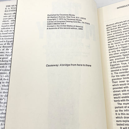The Mummy by E.A. Wallis Budge [HARDCOVER RE-ISSUE] 1974 • Causeway Books • Facsimile of the Second Edition