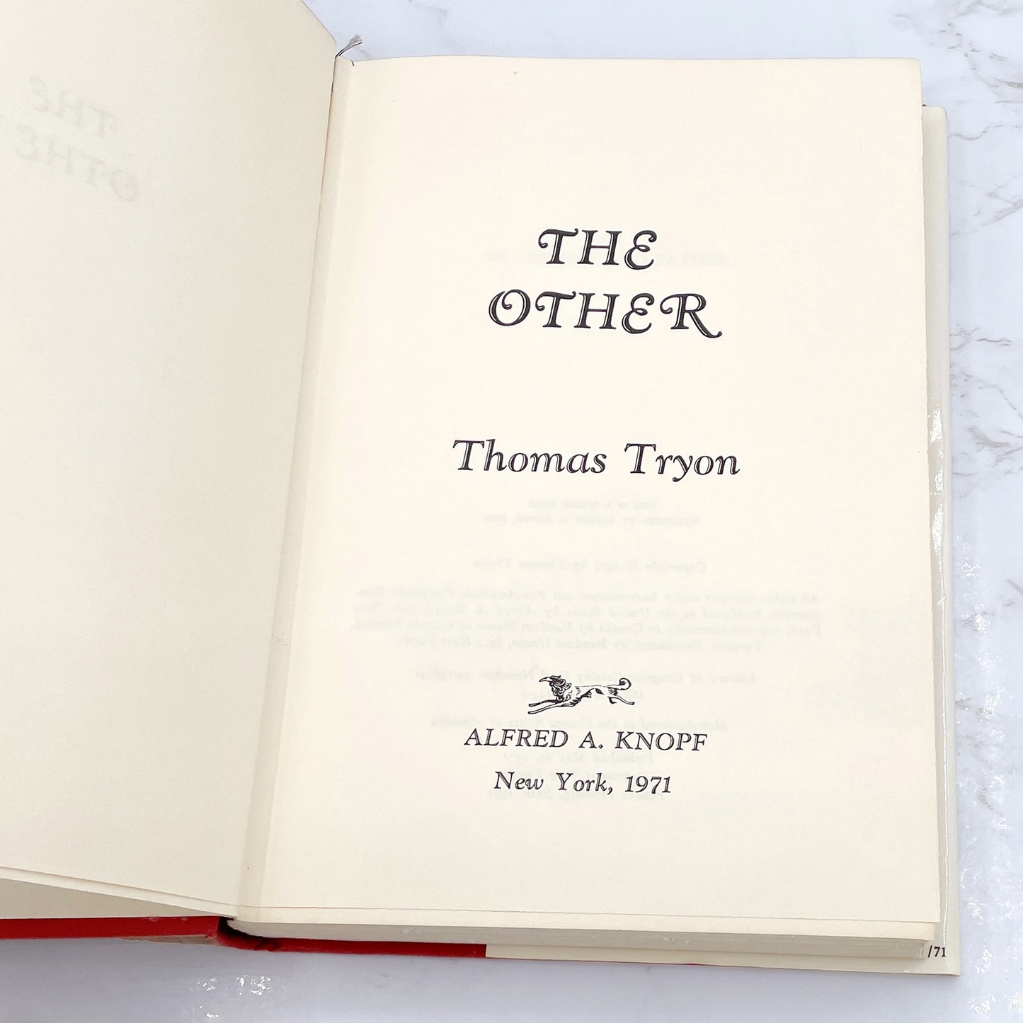 The Other by Thomas Tryon [FIRST EDITION] 1971 • Alfred A. Knopf