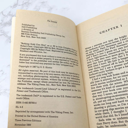 The Outsiders by S.E. Hinton [1989 PAPERBACK] • Dell • Rare Cover!