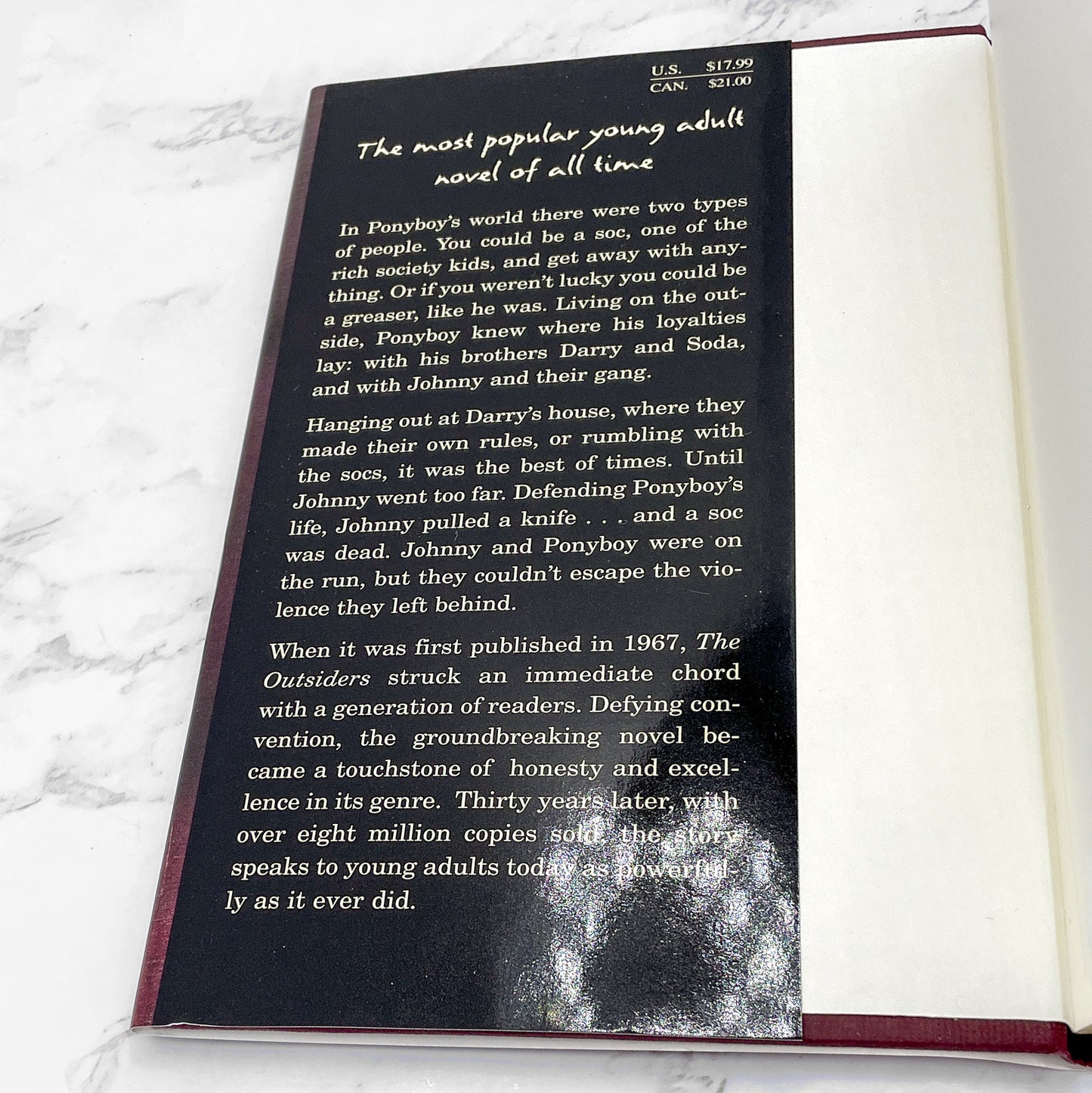 The Outsiders by S.E. Hinton [HARDCOVER RE-PRINT] 1997 • 60th Printing • Viking • Mint!