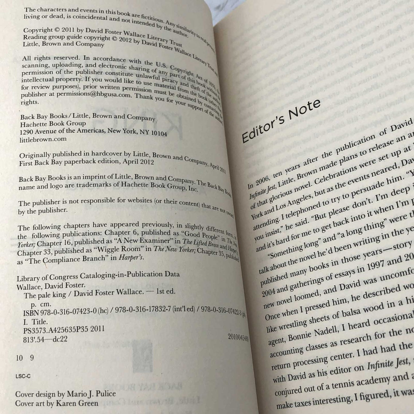 The Pale King by David Foster Wallace [FIRST PAPERBACK EDITION] 2012 • Back Bay Books