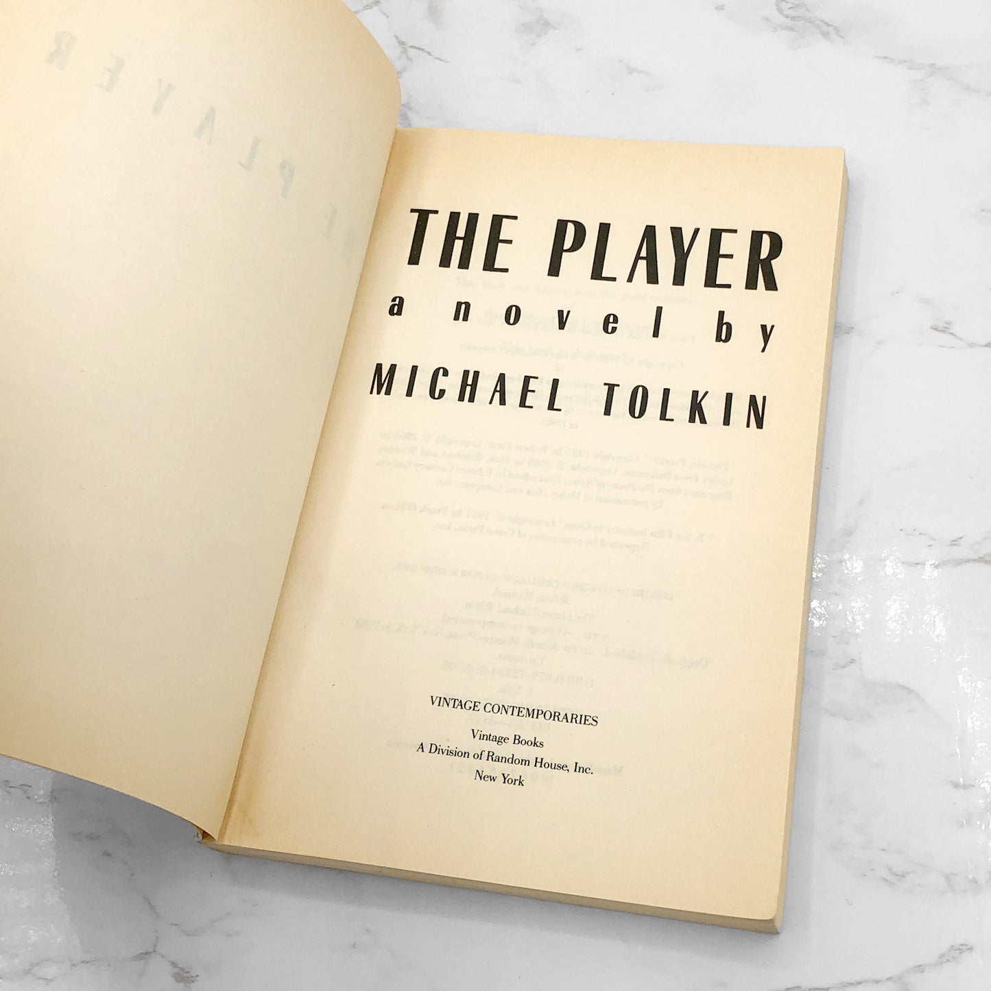 The Player by Michael Tolkin [FIRST PAPERBACK PRINTING] 1989 • Vintage Contemporaries