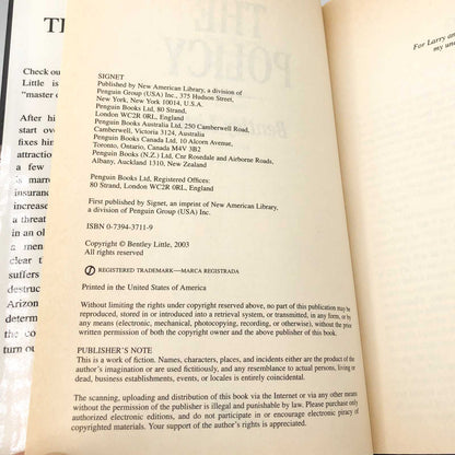 The Policy by Bentley Little [FIRST HARDCOVER EDITION] 2003 • Signet