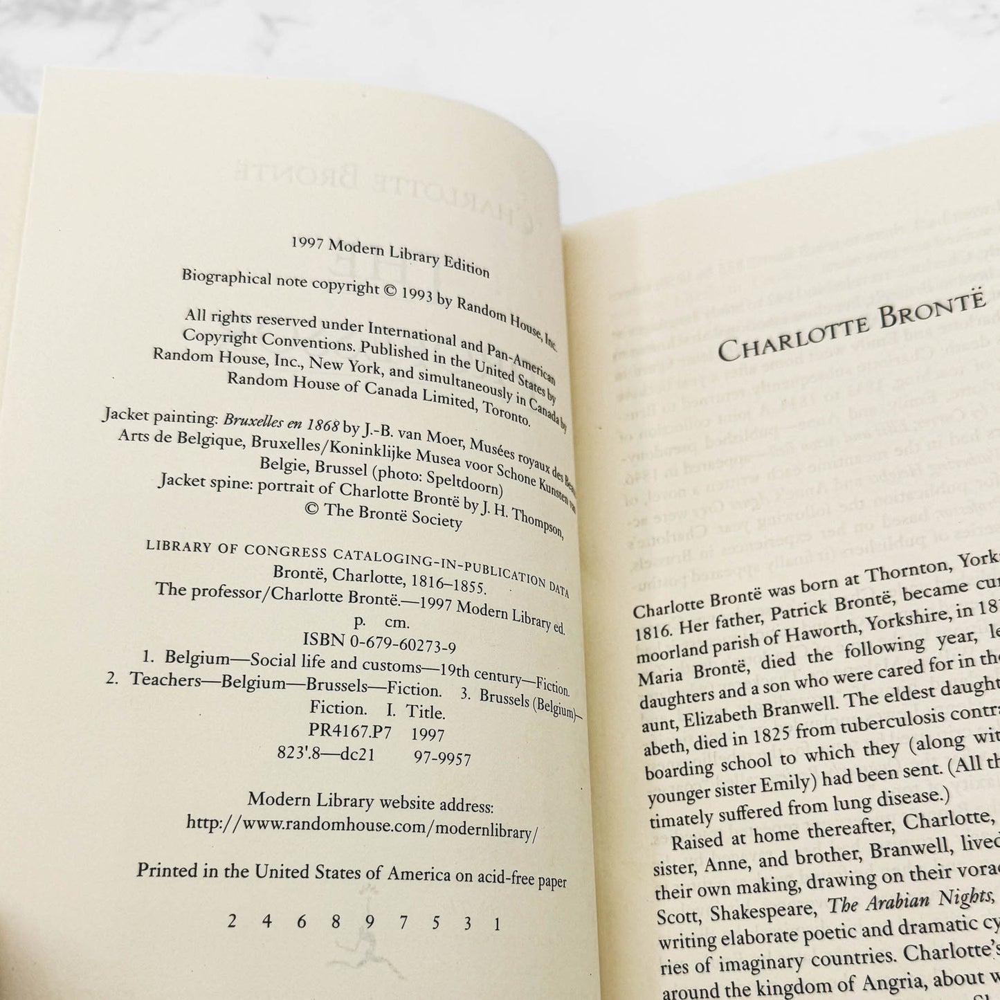 The Professor by Charlotte Bronte [HARDCOVER REISSUE] 1997 • The Modern Library