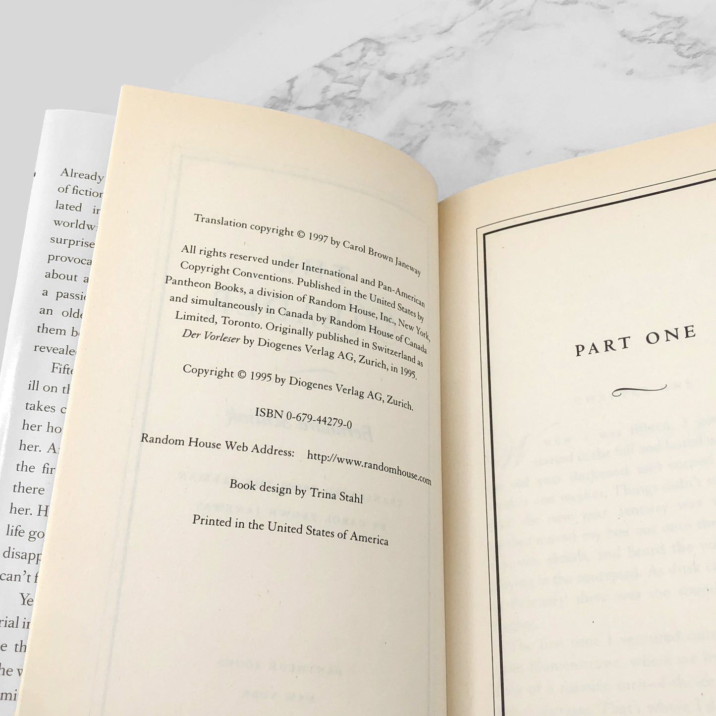 The Reader by Bernhard Schlink [1997 BCE HARDCOVER] • Pantheon Books