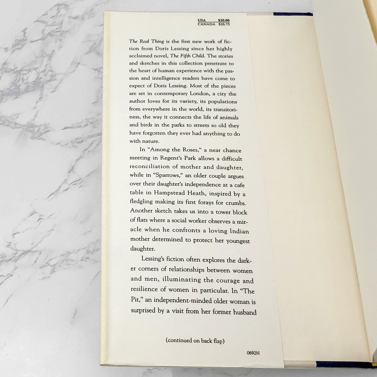 The Real Thing: Stories and Sketches by Doris Lessing [U.S. FIRST EDITION • FIRST PRINTING] 1992 • Harper