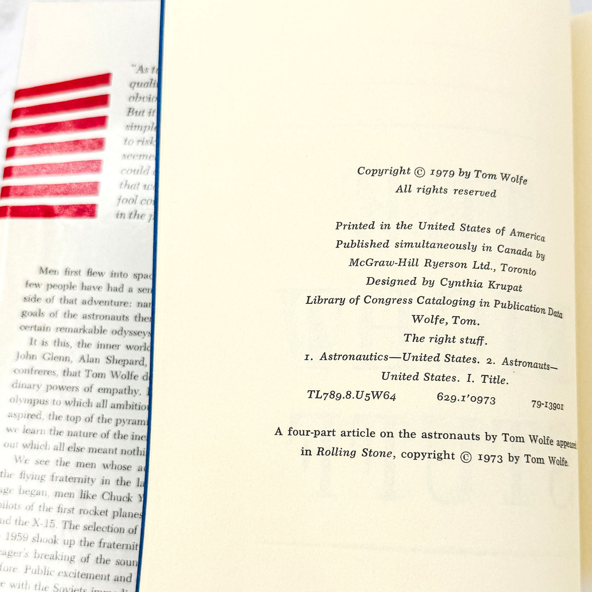 The Right Stuff by Tom Wolfe [FIRST BOOK CLUB EDITION] 1979 • FSG
