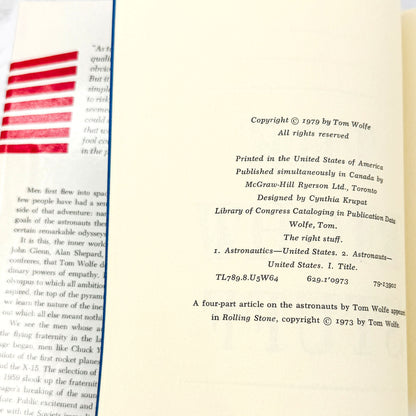 The Right Stuff by Tom Wolfe [FIRST BOOK CLUB EDITION] 1979 • FSG