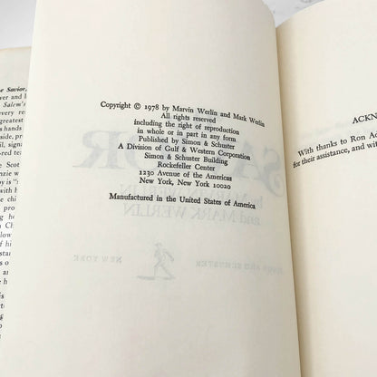 The Savior by Marvin & Mark Werlin [FIRST BOOK CLUB EDITION] 1978 • Simon & Schuster