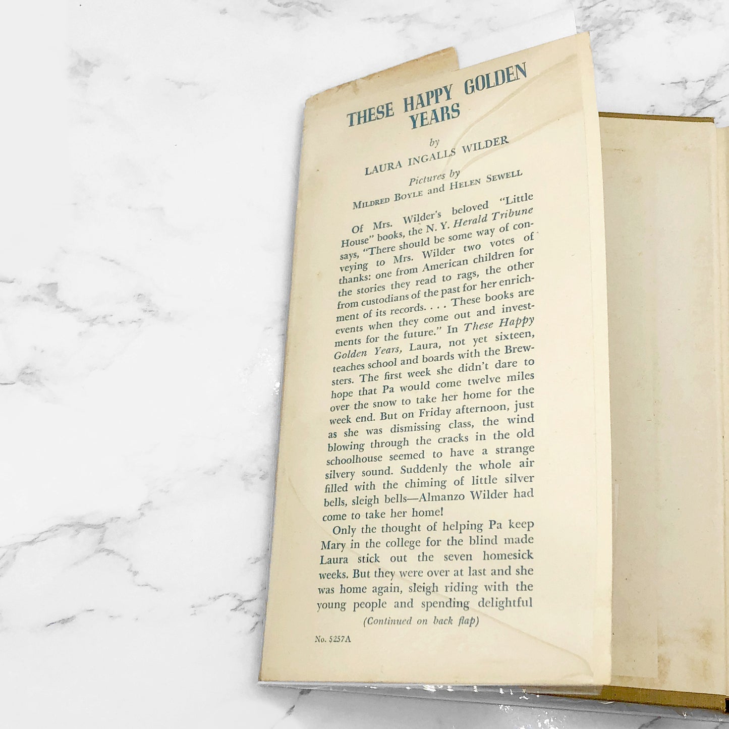 These Happy Golden Years by Laura Ingalls Wilder [SIXTH HARDCOVER PRINTING] 1943 • Harper & Bros. • Little House #8