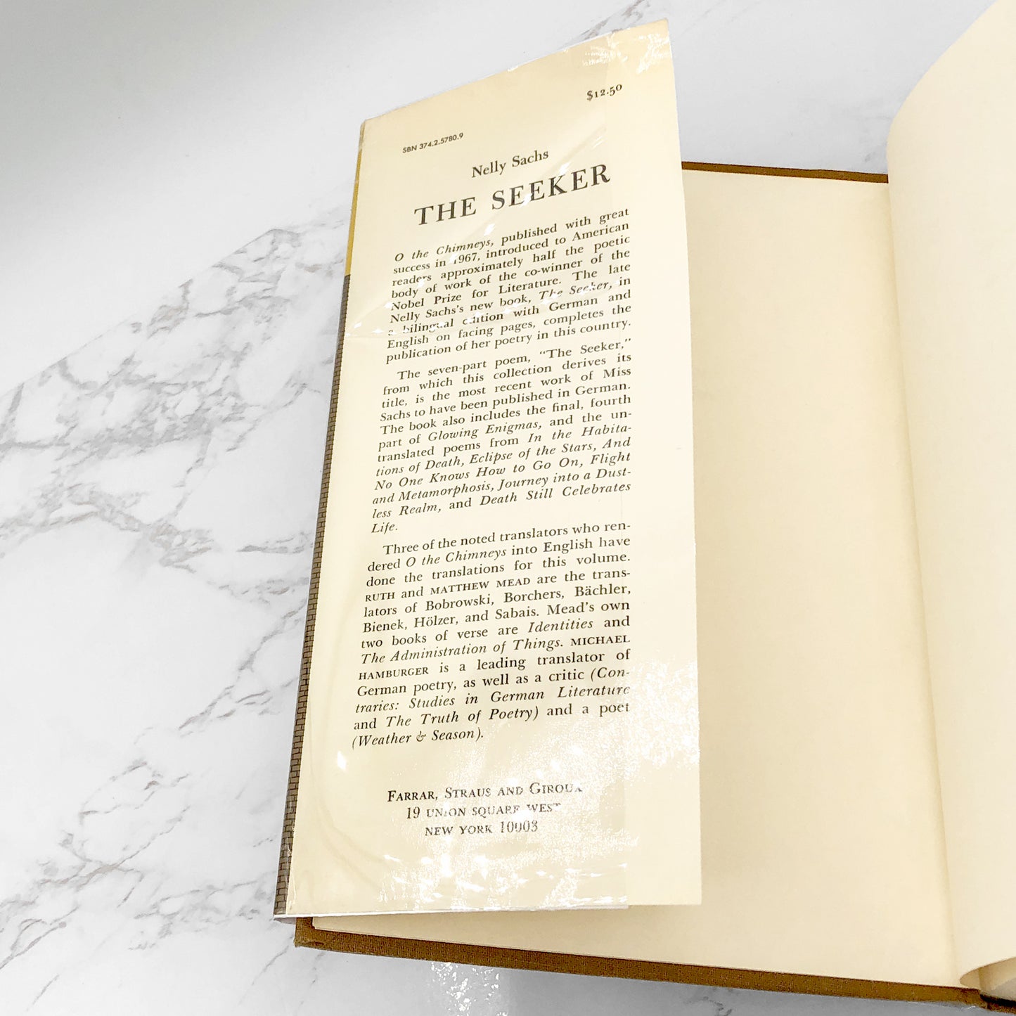 The Seeker & Other Poems by Nelly Sachs [FIRST EDITION • FIRST PRINTING] 1970